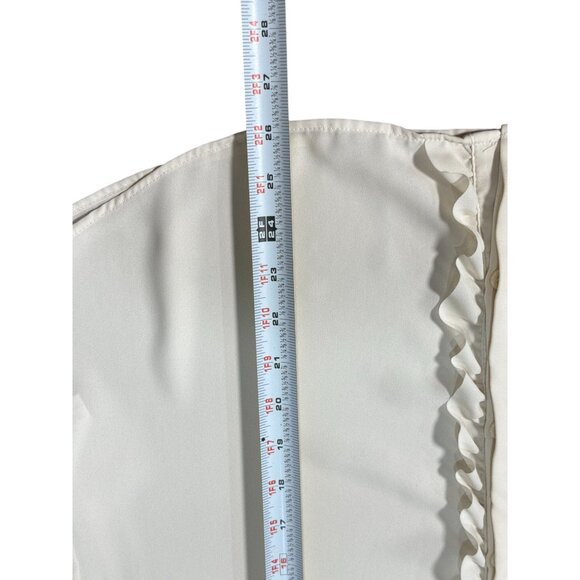 NEW Banana Republic Size PL Ruffle Front Collared Sleeveless Button Up Cream - Picture 7 of 9
